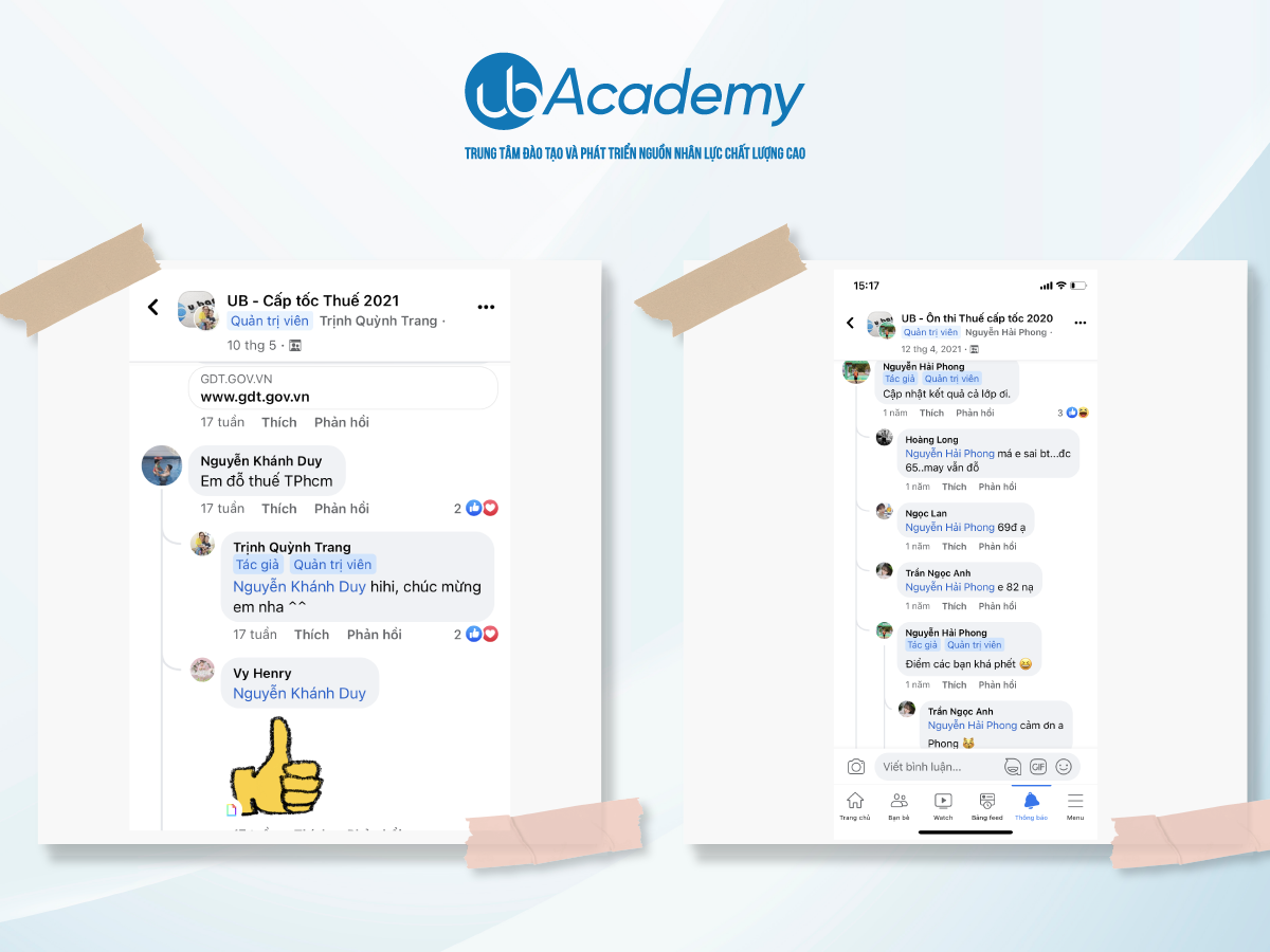 Review học viên khóa luyện thi công chức thuế của UB Academy