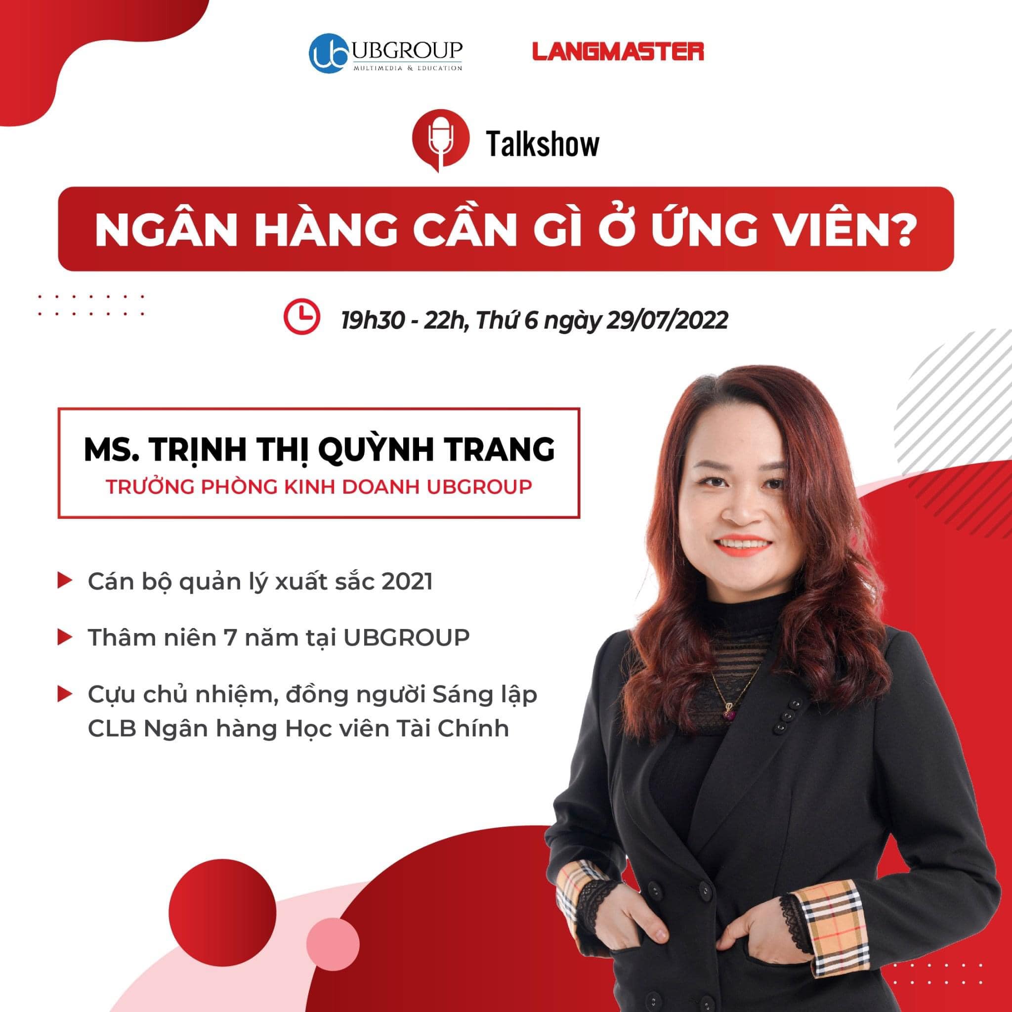 Talkshow “Ngân hàng cần gì ở Ứng viên?” của Langmaster x UBGROUP