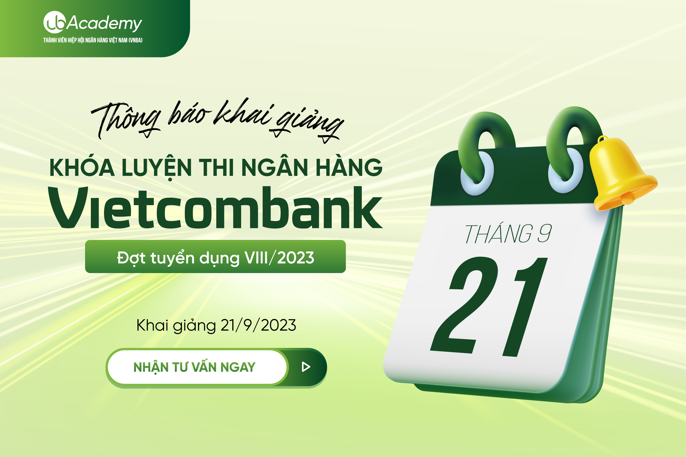Thông báo Khai giảng Khóa học luyện thi Ngân hàng Vietcombank 2023