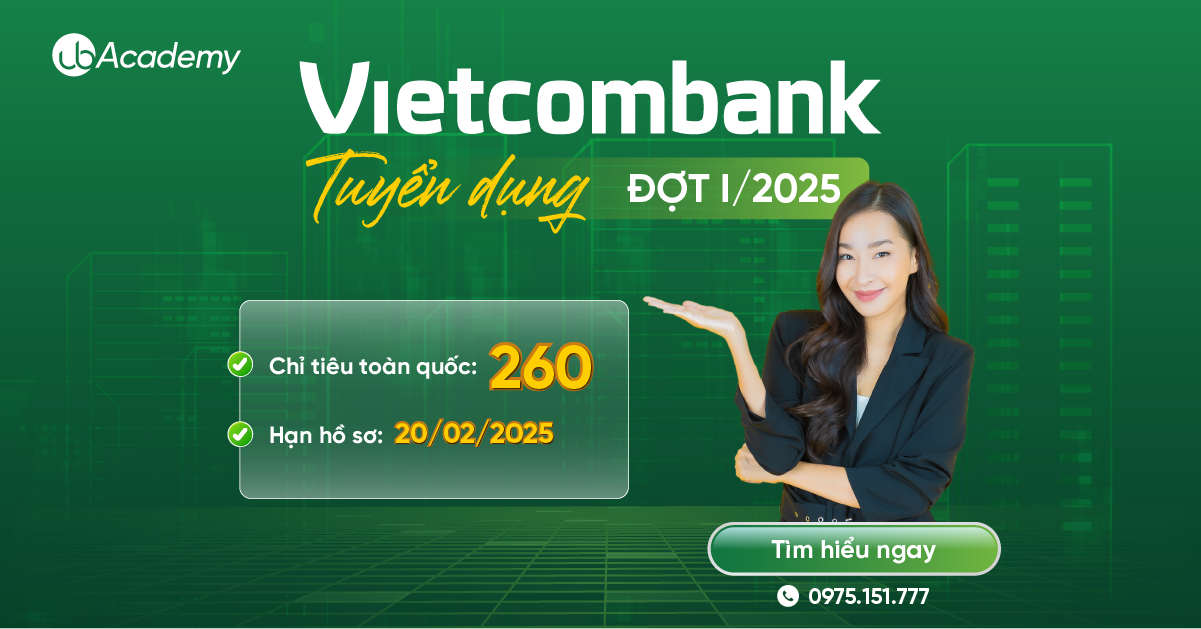 Vietcombank tuyển dụng 260 chỉ tiêu toàn quốc đợt I/2025 