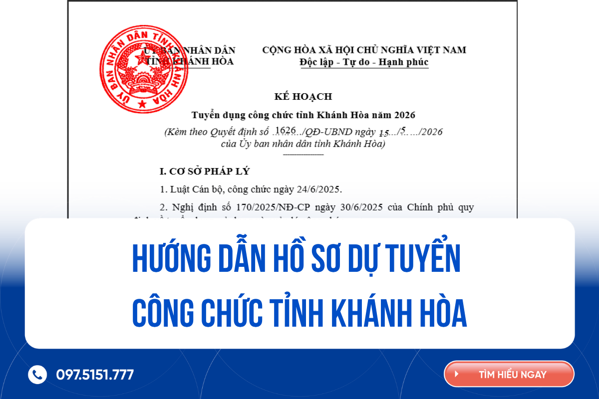 Hướng dẫn hồ sơ dự tuyển công chức Khánh Hòa