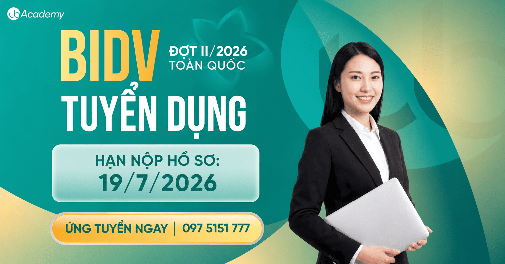 Ngân hàng BIDV tuyển dụng nhân sự đợt II/2026