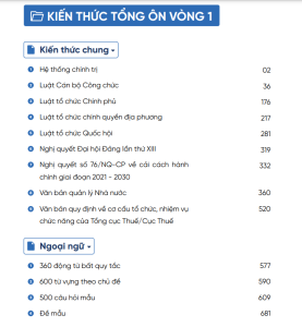 kiến thức vòng 1 công chức Thuế 