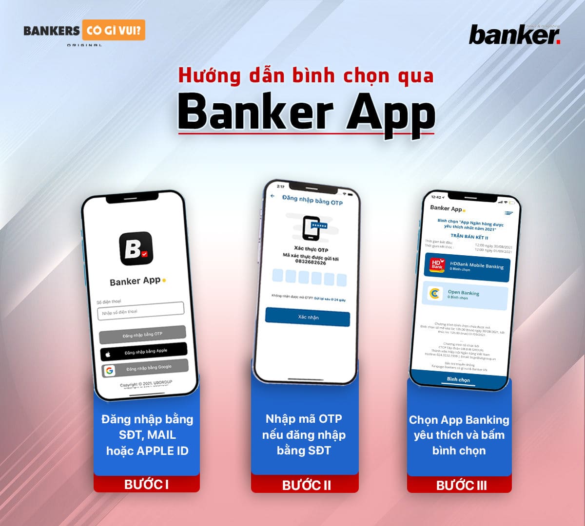 Minh hoạ bình chọn trên Banker App